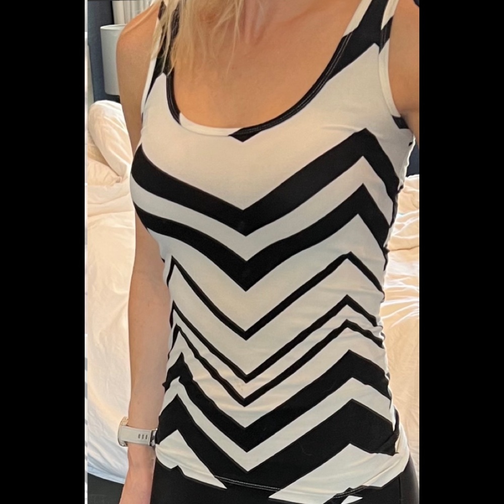 Black and white striped tank top